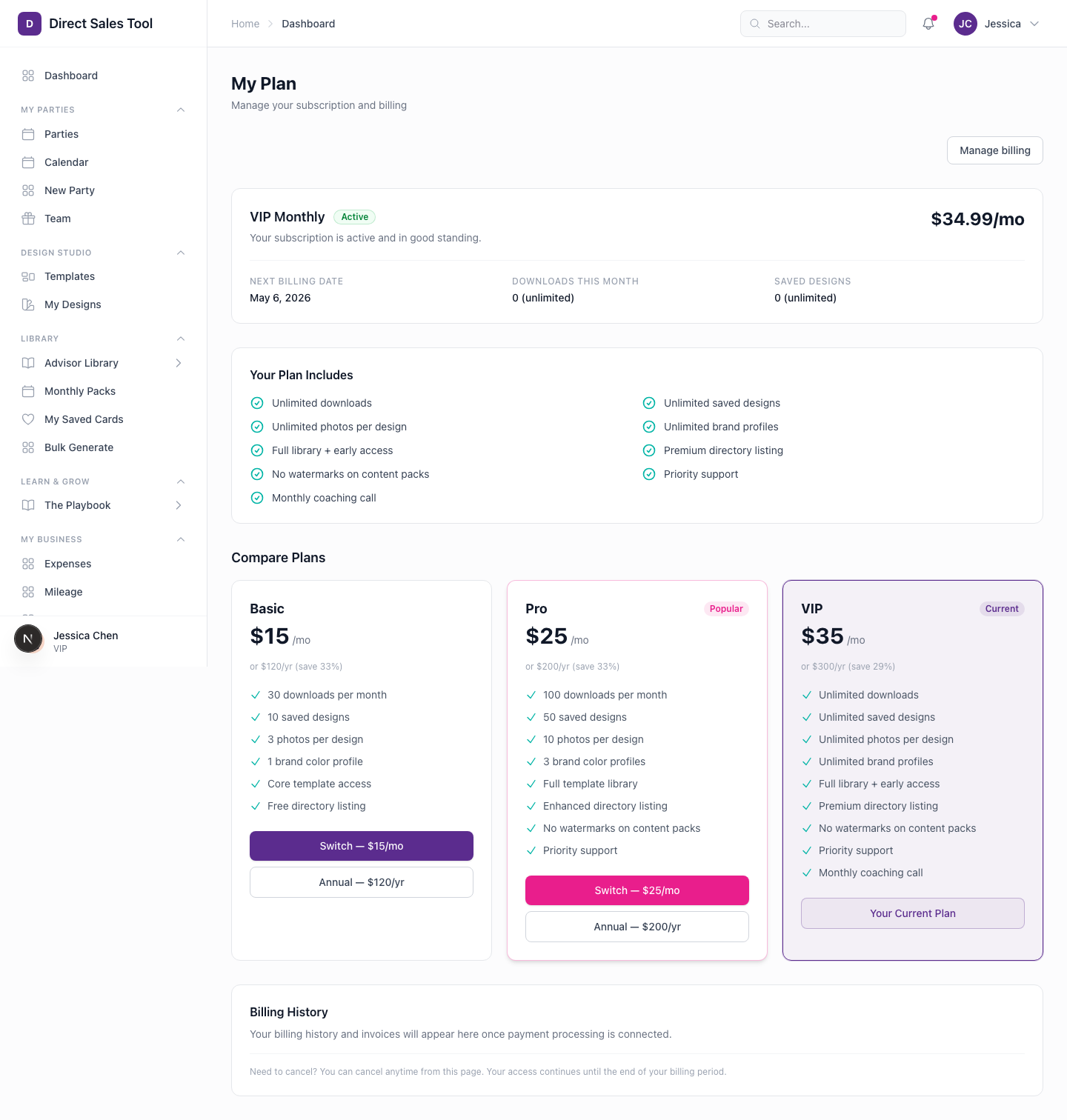 Stripe-Powered Billing