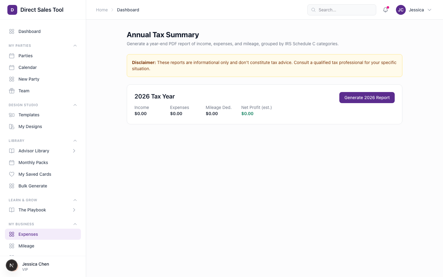 Mileage Tracker + Tax PDF